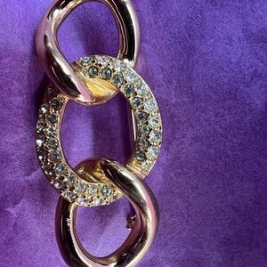 Christian Dior - Gold  Tone and  Crystals  Brooch